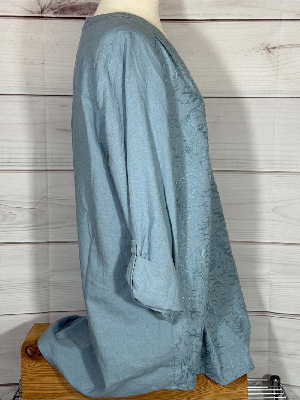 NWT Soft Surroundings Arona Blue Lillith Tunic Top Size Large - Picture 3 of 8